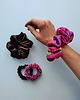 gumki do włosów Czekolada i róż - zestaw jedwabnych scrunchie 2
