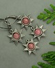 kolczyki wire wrapping Małe kolczyki słoneczka rodonit wire wrapping 4