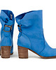botki damskie SKÓRZANE BOTKI ZAPATO 496  SZAFIROWY 1