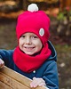 czapki dziecięce Czapka zimowa z kominem-czerwona z pomponem 3