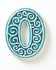 napisy dekoracyjne i tabliczki Numer mieszkania - ceramiczna cyfra 0 turkusowa, wys.8 cm 2