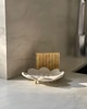 mydelniczki Ceramiczna Minimalistyczna Mydelniczka Kwiat Perłowo Biala Handmade 1