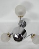 lampy wiszące Lampa wisząca Bauhaus vintage, lata 70., szkło i niklowana stal, 3x E27 6