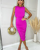 sukienki midi damskie Różowa sukienka midi bodycon z wycięciem DA1768 HOT PINK 3