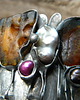 bransoletki wire wrapping Bursztyn w zaroślach -  bransoleta mankiet CUFF 3