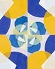 poduszki z grafiką Żółto-niebieska poduszka - Geometryczna hipnoza 3