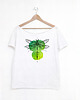 t-shirt damskie Ważka zielona Biały Oversize 1