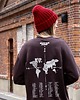 bluza bez kaptura damska Zaznacz odwiedzone państwa - brązowa bluza dla podróżnika bez kaptura 1