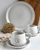 filiżanki Taca / Patera + 2 białe filiżanki ceramiczne - Piegi ze stokrotką 2