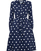 sukienki midi damskie Granatowa szmizjerka z grochy 3