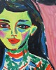 obrazy Obraz  ekspresja Franzi przed rzeźbionym krzesłem Ernst Ludwig Kirchner 1