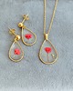 komplet biżuterii Wyjątkowy komplet kolczyki i naszyjnik CZERWONA GIPSÓWKA 4