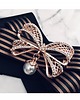 broszki Czarna Brosza z paskami i kokardą  Rose Gold 4
