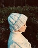 czapki damskie Czapka  beanie handmade melanż ecru 4