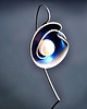 kolczyki wire wrapping Niebieskie kolczyki srebrne z perłą 2