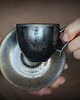 filiżanki Filiżanka espresso 80ml ceramiczna Srebrny Grafit i Ciemne Złoto Rękodzieło 3