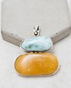 wisiory Naszyjnik Larimar z bursztynem w srebrze - Naszyjnik bursztynowy - Zawieszka 1