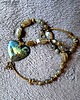 korale Elegancki naszyjnik z labradorytu z cudnie mieniącym się sercem handmade 3