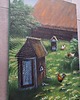 obrazy Majowy obraz 50x70 wieś chaty ule łąka kwiaty skansen kury kogut maj 6