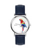 zegarki damskie Zegarek  mały - Papuga - skórzany, granatowy 1