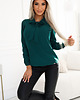 bluzki - inne 140-24 Biznesowa bluzka z długim rękawkiem i wiązaniem z przodu - Zielona 3