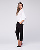 spodnie dresowe damskie Spodnie z dżerseju Boyfriend Look 415 czarne 4