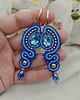 kolczyki soutache Długie kolczyki sutasz na wesele, niebieskie kolczyki kryształowe 2