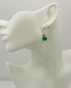 kolczyki srebrne Małe kolczyki z zielonym agatem i awenturynem srebro 925 5