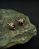 kolczyki wire wrapping Kolczyki sztyfty z zielonym turmalinem 9
