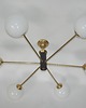 lampy wiszące Żyrandol Stilnovo style lata 60. Mosiądz, szkło i metal 6x E14 Vintage 2