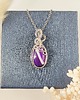 wisiory Naszyjnik Agat Fioletowy stal chirurgiczna wisiorek handmade wirewrapping 1