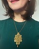 wisiory Unikatowy złoty wisior soutache z kryształami 4