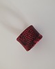 pierścionki - różne Duży pierścionek ze skóry naturalnej czerwony w print zwierzęcy 1