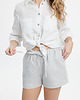szorty damskie Lniane spodenki BLOOM gray stripes 2