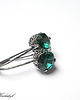 kolczyki wire wrapping Koronkowe-emerald 2