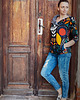 bluza z kapturem damska African Batic bluza oversize patchwork z kapturem 1