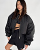 kurtki damskie Krótka kurtka typu bomber czarna 7