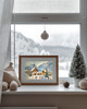 obrazy i plakaty do pokoju dziecięcego PLAKAT zimowa wioska akwarela  górski krajobraz zimowy 3