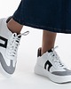 sneakersy damskie Sneakersy skórzane -  biało/czarne/popiel  (7205) 7