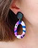 kolczyki z masy plastycznej Kolczyki geometryczne w kolorze fioletowym , duże kolczyki, idealny prezent 2