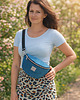 saszetka nerka Duża torebko nerka z nubuku Turkusowa 1