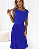 sukienki midi damskie 311-16 LILA Plisowana sukienka z krótkim rękawkiem i paskiem - CHABROWA 1