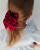 dziewczynka - inne Gumka jedwabna z kokardą MINI scrunchie burgundy rose 1