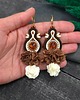 kolczyki soutache Kolczyki sutasz boho z kwiatami kremowo brązowe eleganckie Arcadia 1