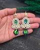 kolczyki soutache Kolczyki sutasz kremowo tęczowe z kryształami Felicja 1