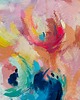 obrazy Kolorowy obraz abstrakcyjny  "EUPHORIA" 90X100 cm - ręcznie malowany 5