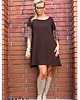 sukienki mini damskie SUKIENKA Czekoladowa z gipiurą 1