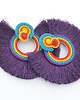 kolczyki soutache Fioletowe wachlarze 3
