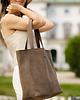 torby na ramię Shopper BASIC z nubuku tapicerskiego w kolorze taupe 5
