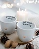 kubki Zestaw 2 Białych Kubków Porcelanowych 300 ml - Motyw Złotego Serca i Napis Je 4